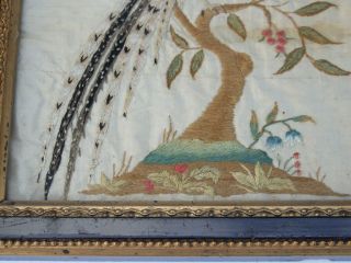 Antique Embroidered Silk Work Picture - Georgian 3