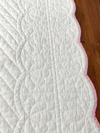 Vintage PINK Dogwood Applique QUILT Cottage Charm 7