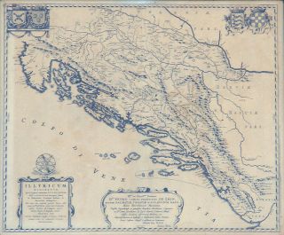 1668 Scarce Antique Joan Blaeu Map Illyricum Hodiernum Dalmatia Croatia Balkans