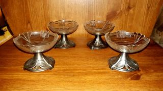 4 Wmf Art Nouveau Cups