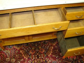 Antique Oak Hooiser Kitchen Cabinet w/ Siffter - Professionally Refinished 9