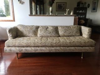 Mid Century Dunbar Sofa Designed By Edward Wormley On Brass Legs