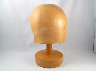 Vintage Wooden Hat Mold Block Millinery Form W/ Stand Size 22
