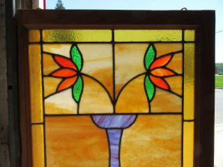ANTIQUE STAINED GLASS WINDOW 21 X 23 1 OF 2 ARCHITECTURAL SALVAGE 2