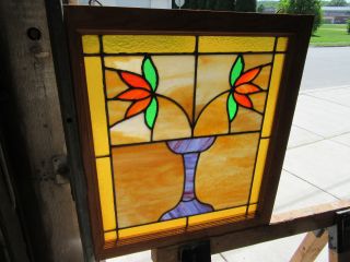 ANTIQUE STAINED GLASS WINDOW 21 X 23 1 OF 2 ARCHITECTURAL SALVAGE 4