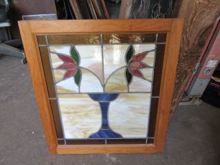 ANTIQUE STAINED GLASS WINDOW 21 X 23 1 OF 2 ARCHITECTURAL SALVAGE 5