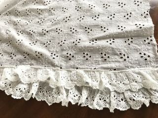 Antique Broderie Anglaise Petticoat Flounce 93 X 18”,  6 Others For Julie