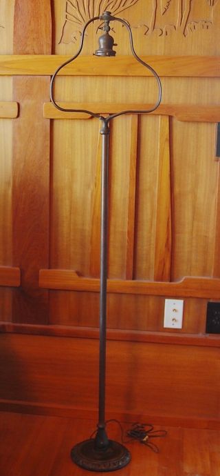 Handel geometric Diamond boarder floor lamp,  mission arts&crafts 1 of 2 available 10