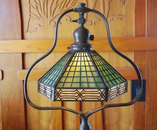 Handel geometric Diamond boarder floor lamp,  mission arts&crafts 1 of 2 available 3