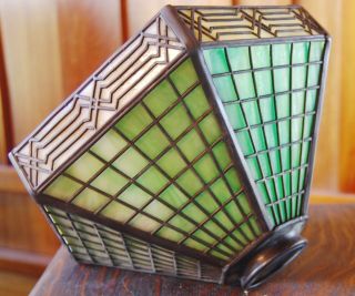 Handel geometric Diamond boarder floor lamp,  mission arts&crafts 1 of 2 available 6