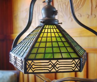 Handel geometric Diamond boarder floor lamp,  mission arts&crafts 1 of 2 available 8