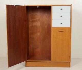 Vintage G Plan E Gomme Compactum Gents Wardrobe China White Retro 1960s 2