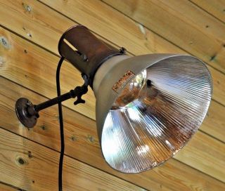 2 Vintage Antique GEC Gecoray Glass Copper Industrial Shop Adjustable Lamps 1 3