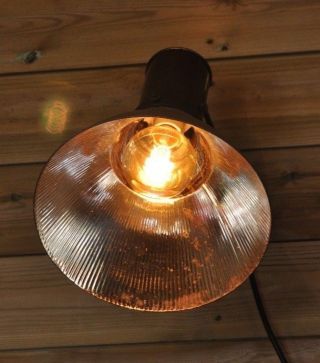 2 Vintage Antique GEC Gecoray Glass Copper Industrial Shop Adjustable Lamps 1 6