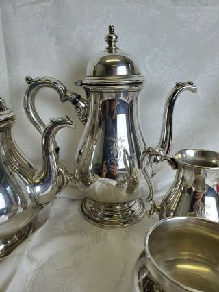 International Kenilworth Sterling Silver 5 Piece Tea Set.  2360 Grams.  Mono F 3