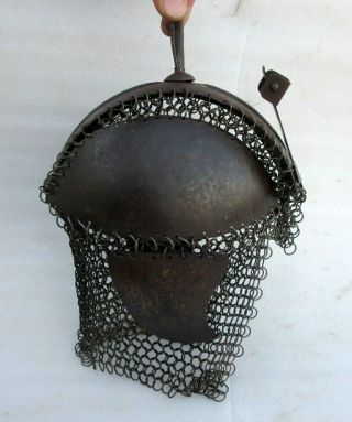 Vintage Old Hand Crafted Iron Mughal Persian Islamic Kulah Khud Jali Cut Helmet 3