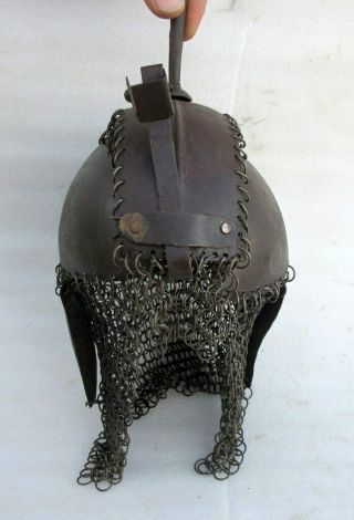 Vintage Old Hand Crafted Iron Mughal Persian Islamic Kulah Khud Jali Cut Helmet 4