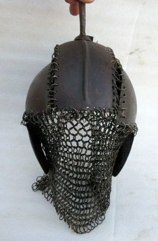 Vintage Old Hand Crafted Iron Mughal Persian Islamic Kulah Khud Jali Cut Helmet 5