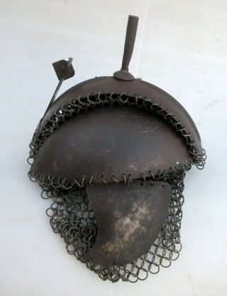 Vintage Old Hand Crafted Iron Mughal Persian Islamic Kulah Khud Jali Cut Helmet 6