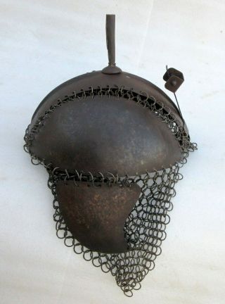 Vintage Old Hand Crafted Iron Mughal Persian Islamic Kulah Khud Jali Cut Helmet 7