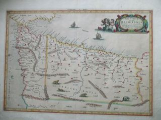 Antique Map Of N.  W.  Africa,  Gibraltar,  Ptolemy,  Mercator 1730