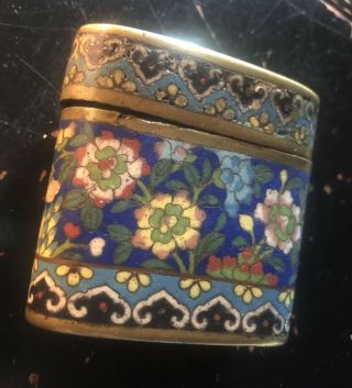 Antique Chinese Early 19th Century Cloisonne Enamel Opium Box