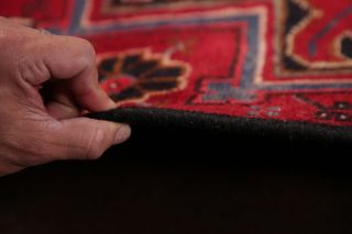 Vintage 6x9 Geometric Heriz Serapi Persian Area Rug Oriental Wool RED BLUE PINK 10