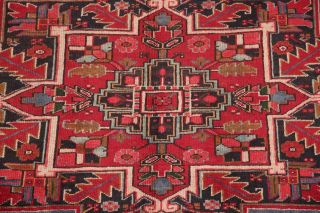 Vintage 6x9 Geometric Heriz Serapi Persian Area Rug Oriental Wool RED BLUE PINK 5