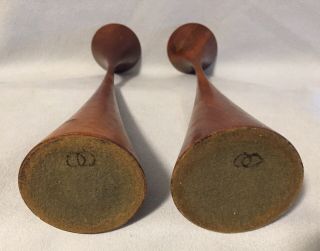 Original/RUDE OSOLNIK/Pair Candlesticks/10”1/4 Tall/Walnut/Mid Century Modern. 5