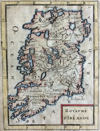 1683 Antique Map Of Ireland By Alain Manesson Mallet