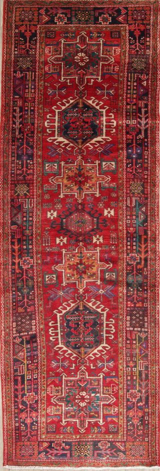 One - Of - A - Kind Geometric Tribal Gharajeh Persian Hand - Knotted 4 