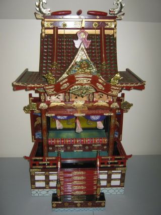 Meiji Japanese Vintage Hina Goten Castle Miniature Doll House W/original Crate