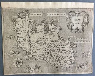 Rare C.  1572 Antique Map Of Ireland By Tomaso Porcacchi