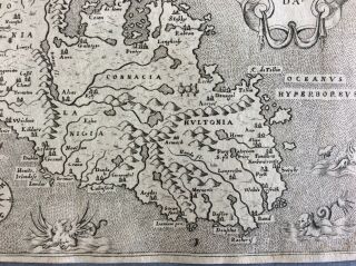 Rare c.  1572 antique map of Ireland by Tomaso Porcacchi 6