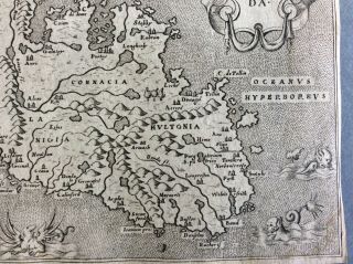 Rare c.  1572 antique map of Ireland by Tomaso Porcacchi 7