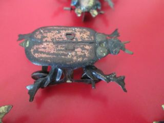 4 Antique GERMAN TIN PENNY TOYS - ARTICULATED BEETLES - BUGS - 10 of 17 listed 2