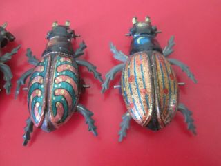 4 Antique GERMAN TIN PENNY TOYS - ARTICULATED BEETLES - BUGS - 10 of 17 listed 5