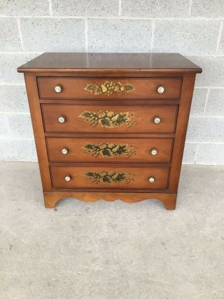 Hitchcock Style Maple Harvest Paint Decorated 4 Drawer Chest (32 " X 32 ")