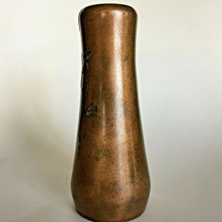 Antique Heintz Sterling On Bronze Vase Arts & Crafts 8 