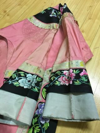 Antique Vintage Chinese hand embroidered mandarin robe dress embroidery china 8