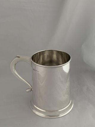 Large Solid Silver PINT Tankard Beer Mug 1970 Sheffield Sterling Silver 11