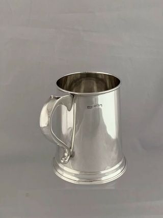 Large Solid Silver PINT Tankard Beer Mug 1970 Sheffield Sterling Silver 2