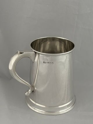 Large Solid Silver PINT Tankard Beer Mug 1970 Sheffield Sterling Silver 7