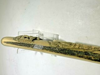 Antique Rare Japanese 19th Century Carved Stag Antler Kiserazutsu Pipe Holder 12