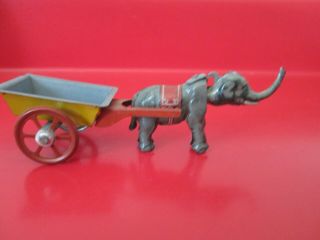 Antique German Tin Penny Toy - Elephant Nodder W/ Cart - 6 Of 17 Listed