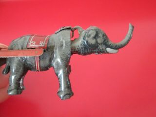 Antique GERMAN TIN PENNY TOY - ELEPHANT NODDER w/ CART - 6 of 17 listed 2