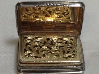 WILLIAM IV SOLID SILVER VINAIGRETTE NATHANIEL MILLS 2