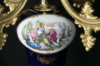 French vintage limoges porcelain victorian scene candelabra candle holder 2
