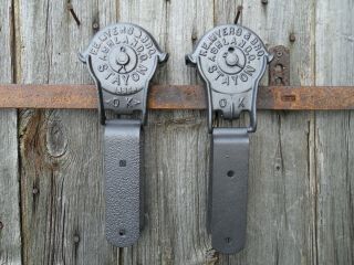 Antique Vintage F.  E Myers Stayon Barn Door Rollers