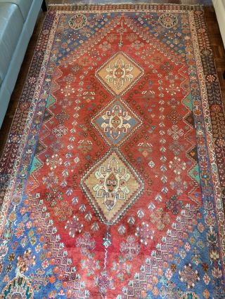 Gorgeous Tribal Hand Knotted Wool Rug - Qashqaii 5 X 8.  9 Ft 12